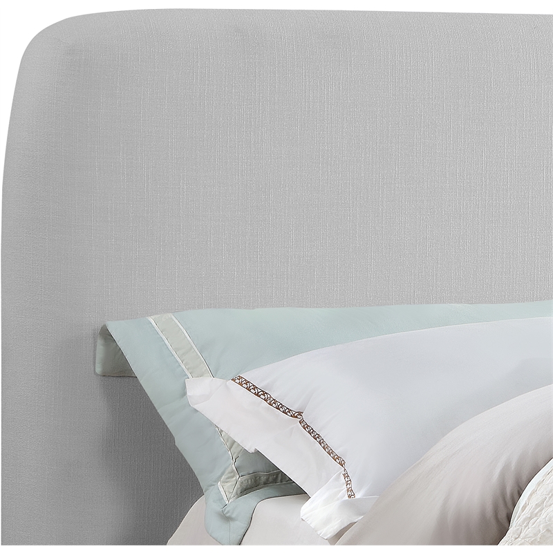 Bowery Hill Contemporary Grey Linen Textured Fabric Queen Bed