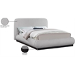 Bowery Hill Contemporary Grey Linen Textured Fabric Queen Bed