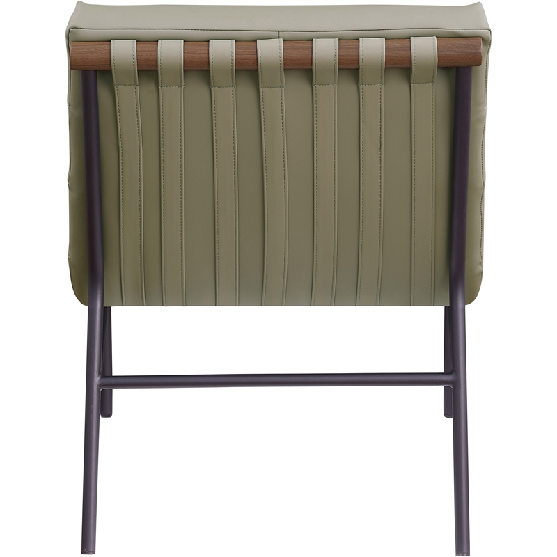 Bowery Hill Contemporary Soft Olive Vegan Leather Accent Chair
