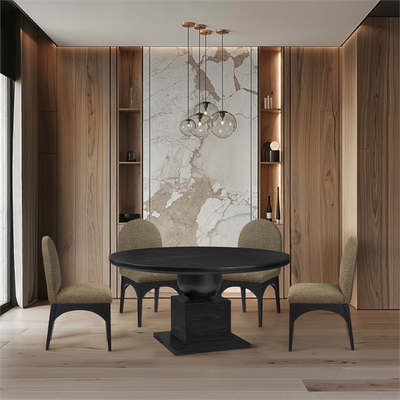 Bowery Hill Modern / Contemporary Rich Oak Veneer Dining Table