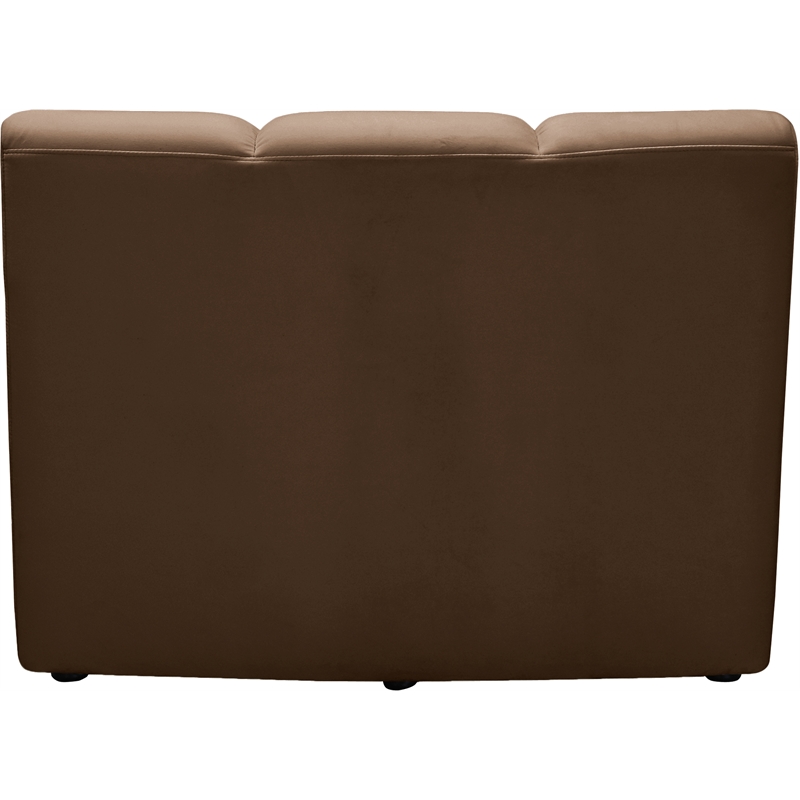 Bowery Hill Contemporary Deep Channel Tufted Soft Brown Velvet Modular Chair