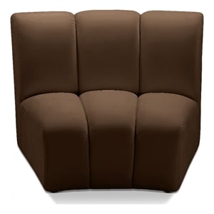 Bowery Hill Contemporary Deep Channel Tufted Soft Brown Velvet Modular Chair
