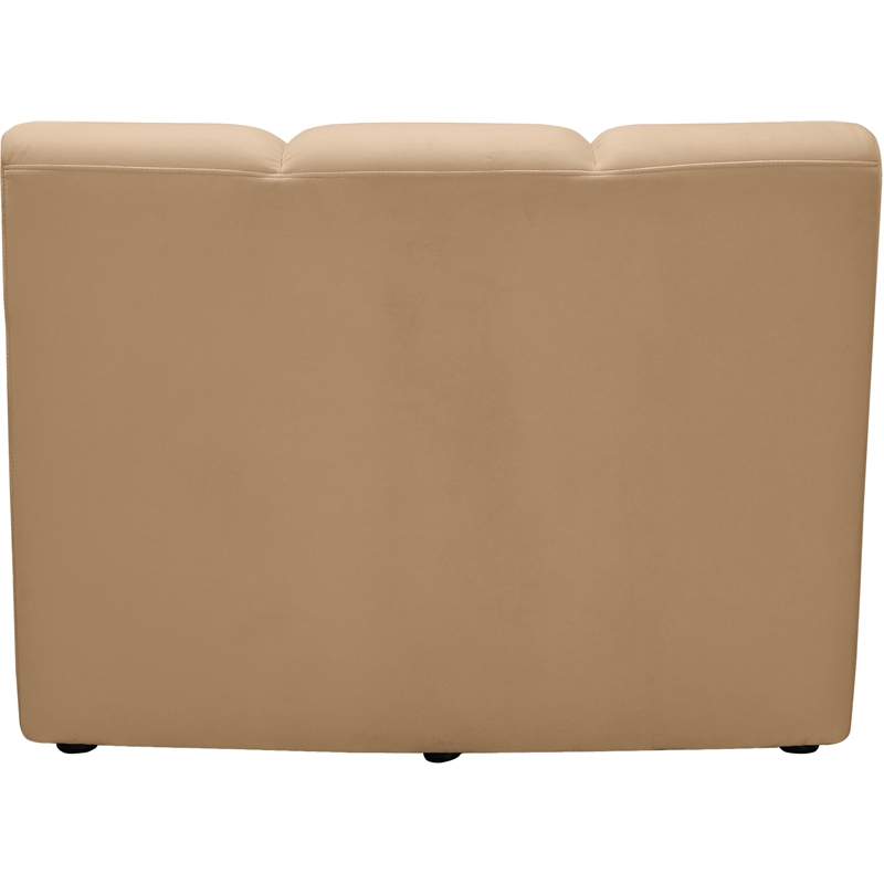 Bowery Hill Contemporary Deep Channel Tufted Soft Camel Velvet Modular Chair