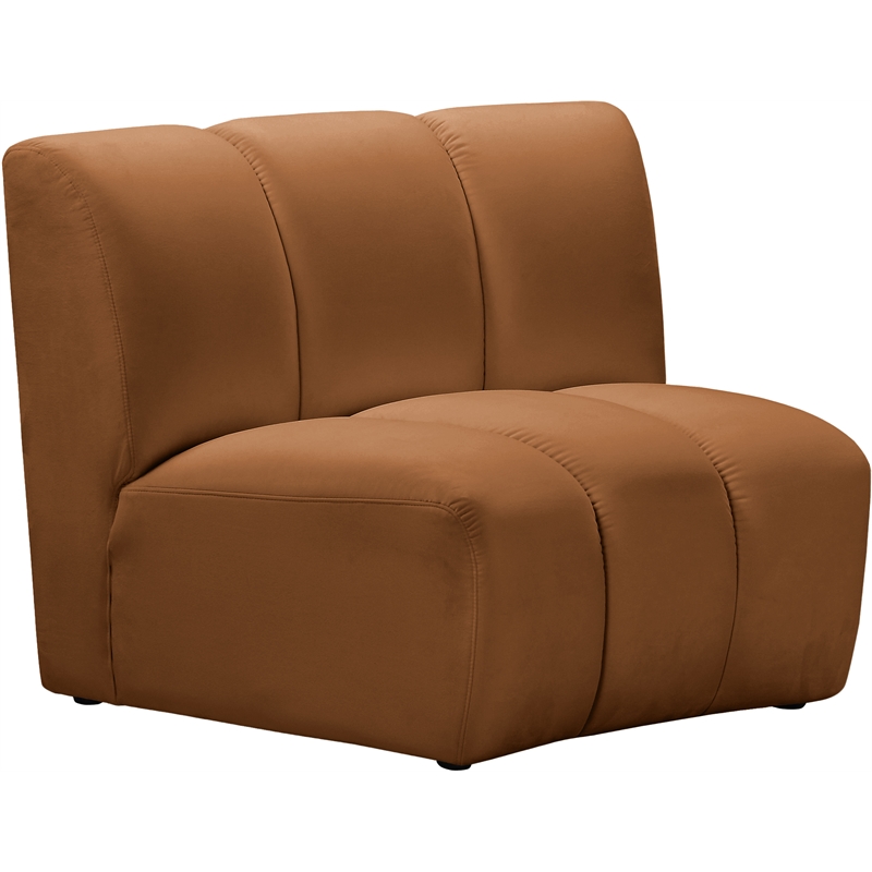 Bowery Hill Contemporary Deep Channel Tufted Soft Saddle Velvet Modular Chair