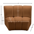 Bowery Hill Contemporary Deep Channel Tufted Soft Saddle Velvet Modular Chair