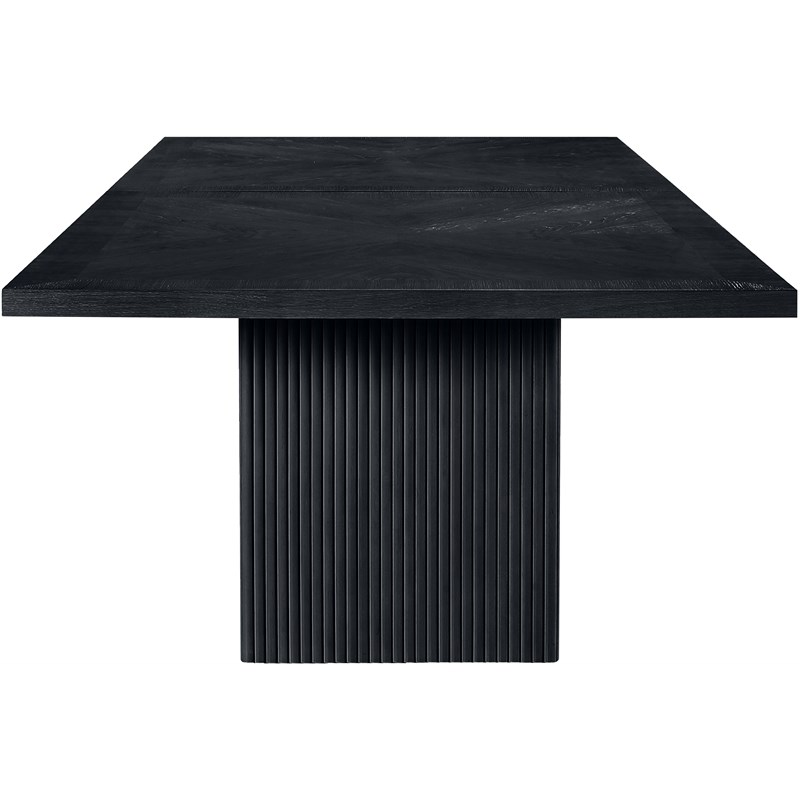 Bowery Hill Contemporary Black Solid Wood and Oak Veneer Modular Dining Table