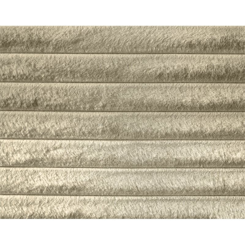 Bowery Hill Contemporary Textured Soft Cream Corduroy Twin Bed