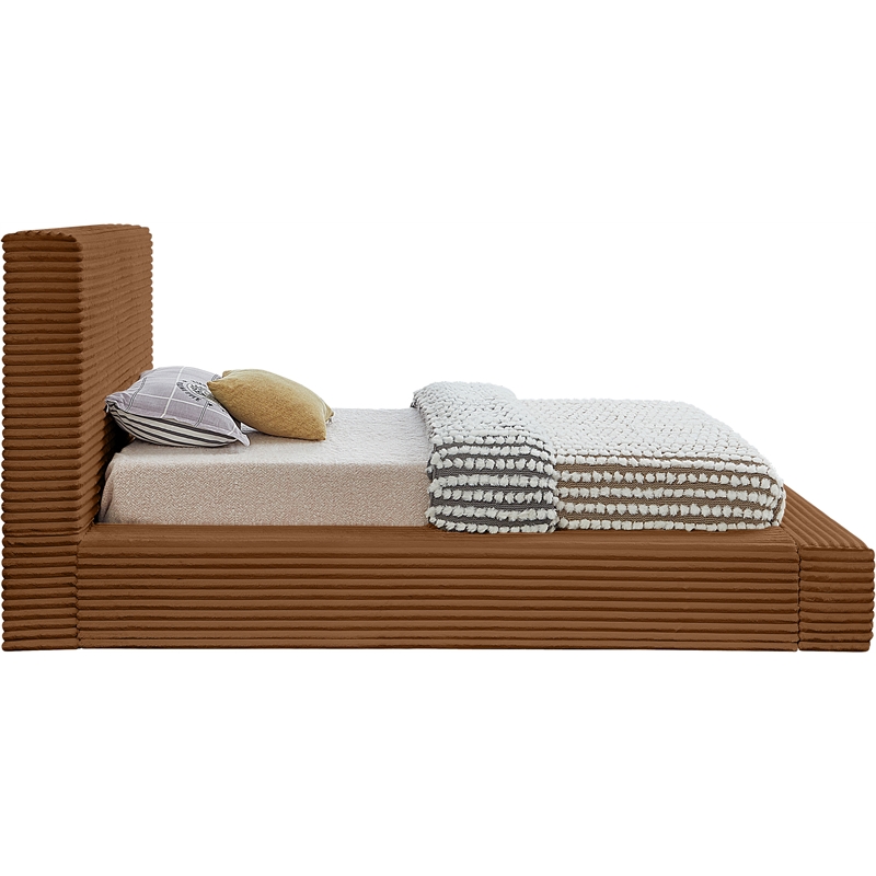 Bowery Hill Contemporary Textured Soft Saddle Corduroy Twin Bed