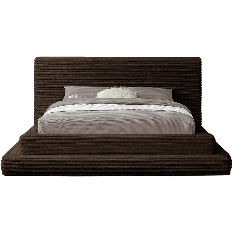 Bowery Hill Contemporary Textured Soft Brown Corduroy Full Bed