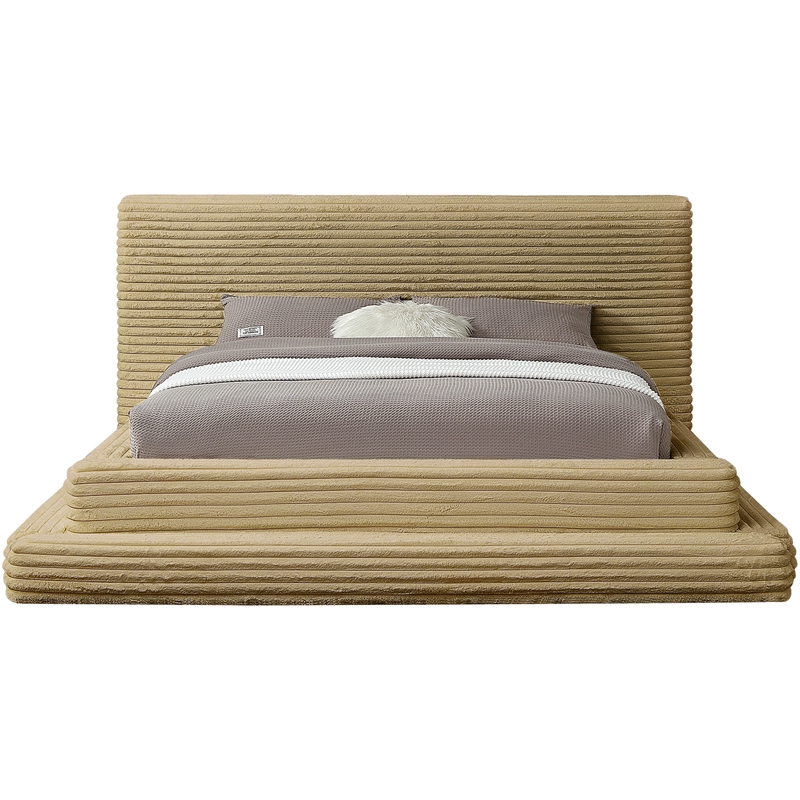 Bowery Hill Contemporary Textured Soft Camel Corduroy Full Bed