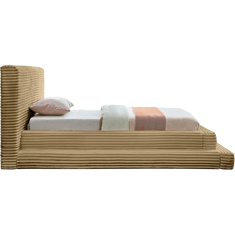 Bowery Hill Contemporary Textured Soft Camel Corduroy Twin Bed