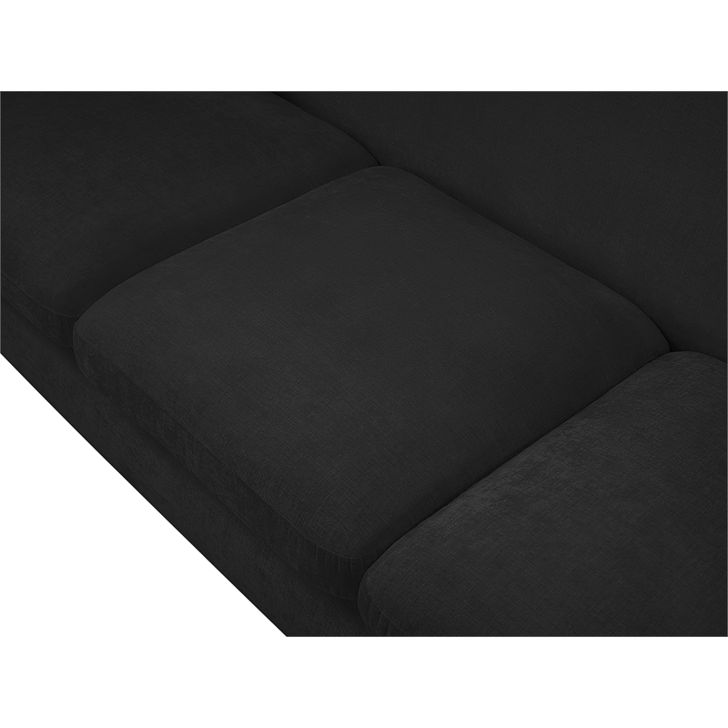 Bowery Hill Contemporary Soft Black Chenille Durable Fabric Sofa