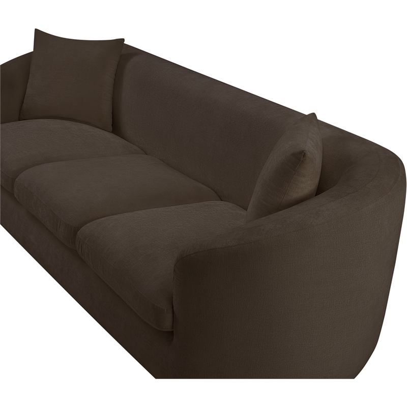 Bowery Hill Contemporary Soft Brown Chenille Durable Fabric Sofa