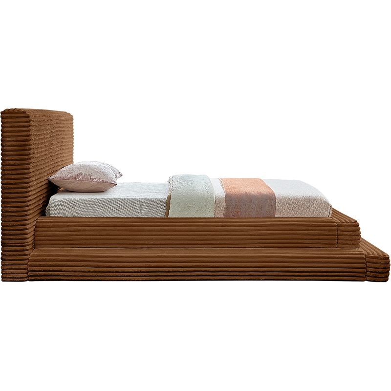 Bowery Hill Contemporary Textured Soft Saddle Corduroy Twin Bed