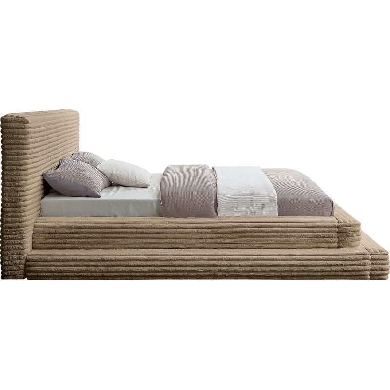 Bowery Hill Contemporary Textured Soft Taupe Corduroy Full Bed
