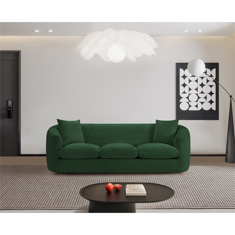 Bowery Hill Contemporary Soft Green Chenille Durable Fabric Sofa