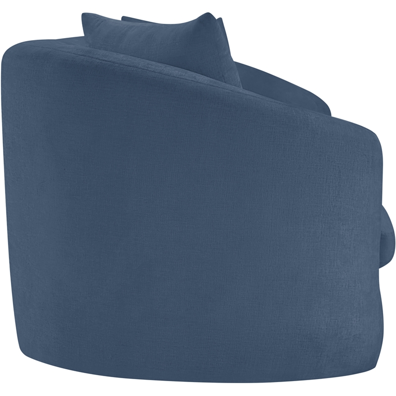 Bowery Hill Contemporary Soft Light Blue Chenille Fabric Sofa