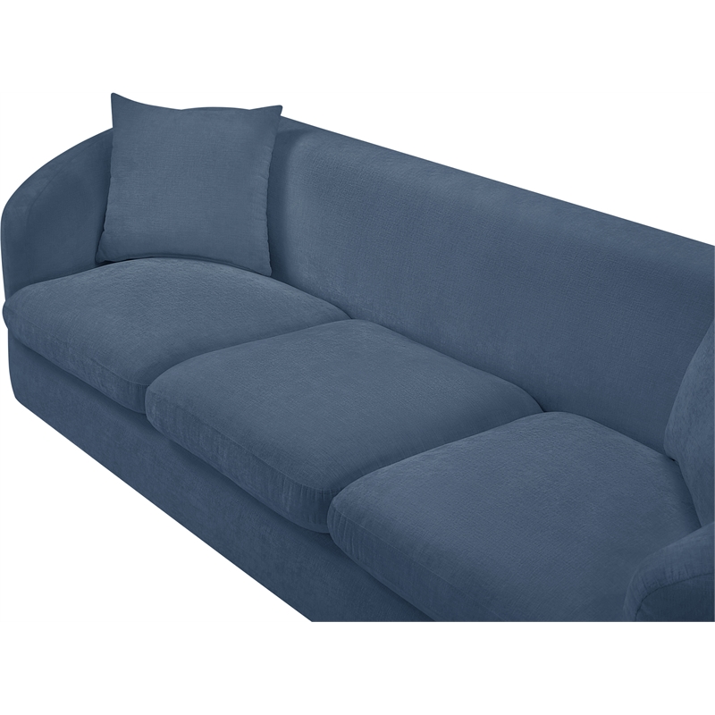 Bowery Hill Contemporary Soft Light Blue Chenille Fabric Sofa