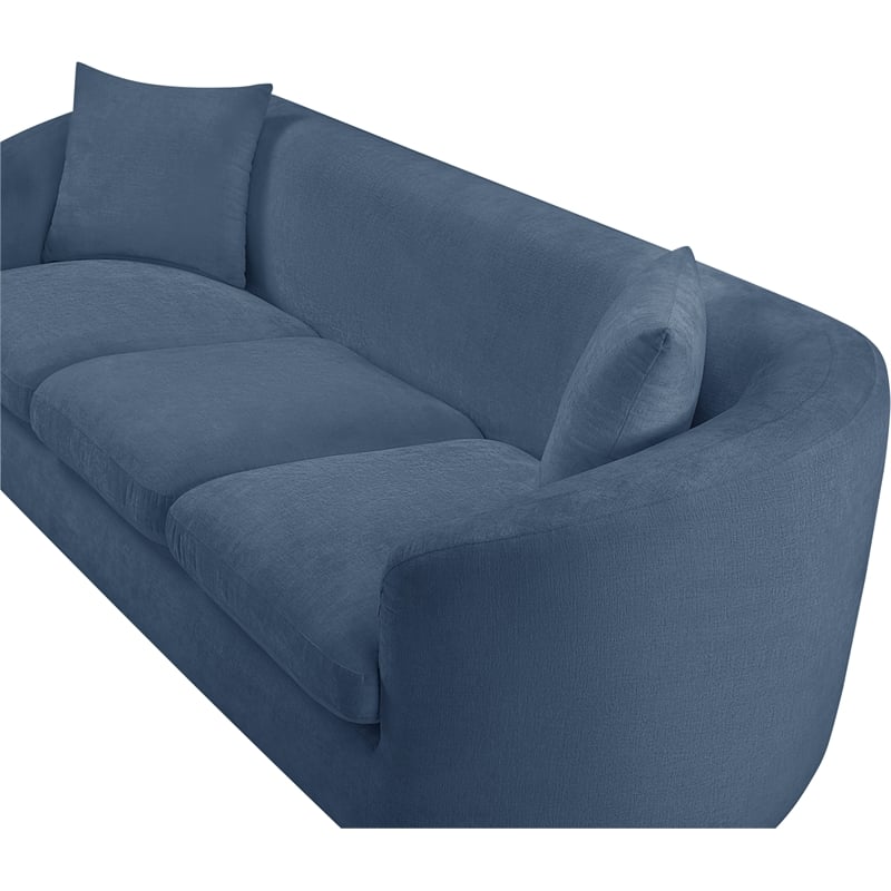 Bowery Hill Contemporary Soft Light Blue Chenille Fabric Sofa