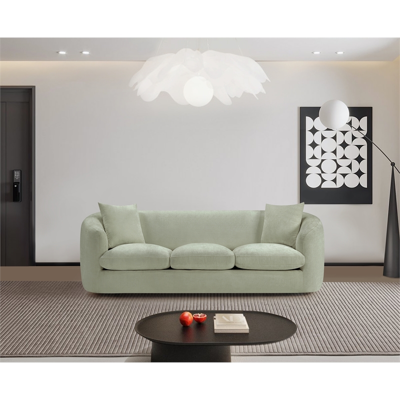 Bowery Hill Contemporary Soft Mint Chenille Durable Fabric Sofa
