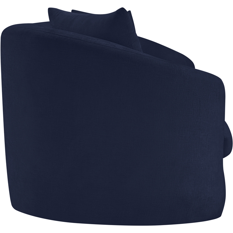 Bowery Hill Contemporary Soft Navy Chenille Durable Fabric Sofa