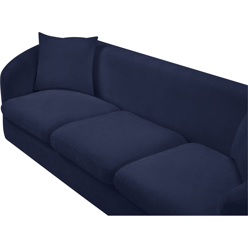 Bowery Hill Contemporary Soft Navy Chenille Durable Fabric Sofa