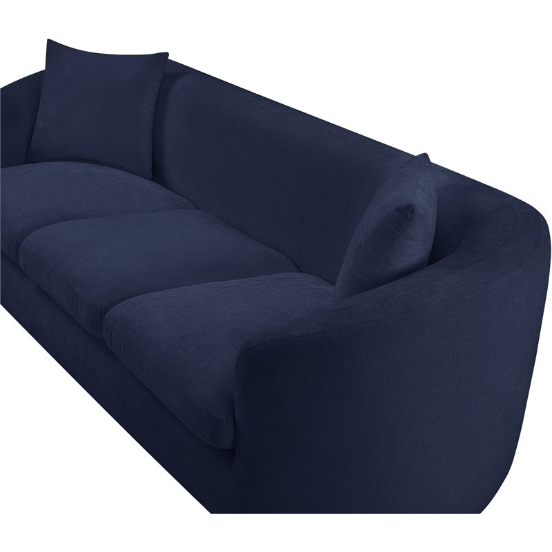 Bowery Hill Contemporary Soft Navy Chenille Durable Fabric Sofa