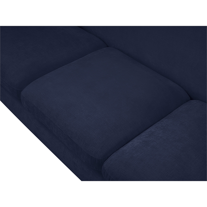 Bowery Hill Contemporary Soft Navy Chenille Durable Fabric Sofa