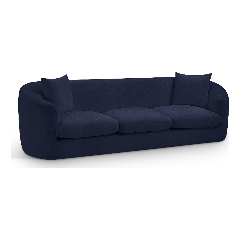 Bowery Hill Contemporary Soft Navy Chenille Durable Fabric Sofa