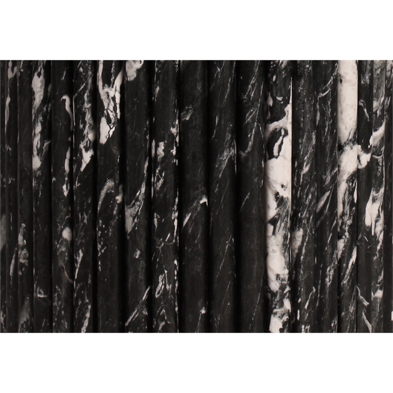 Bowery Hill Modern / Contemporary Black Marble Oval Top Dining Table