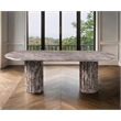 Bowery Hill Modern / Contemporary Brown Marble Oval Top Dining Table