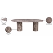 Bowery Hill Modern / Contemporary Brown Marble Oval Top Dining Table
