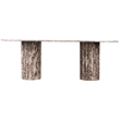 Bowery Hill Modern / Contemporary Brown Marble Oval Top Dining Table