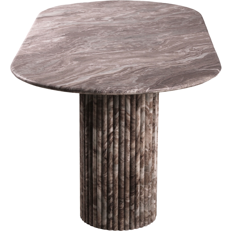 Bowery Hill Modern / Contemporary Brown Marble Oval Top Dining Table