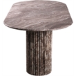 Bowery Hill Modern / Contemporary Brown Marble Oval Top Dining Table