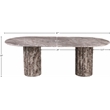 Bowery Hill Modern / Contemporary Brown Marble Oval Top Dining Table
