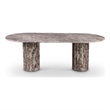 Bowery Hill Modern / Contemporary Brown Marble Oval Top Dining Table