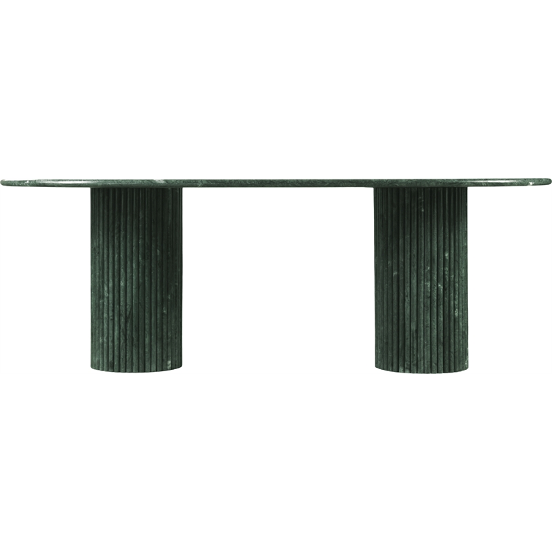 Bowery Hill Modern / Contemporary Green Marble Oval Top Dining Table