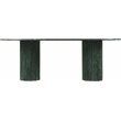 Bowery Hill Modern / Contemporary Green Marble Oval Top Dining Table