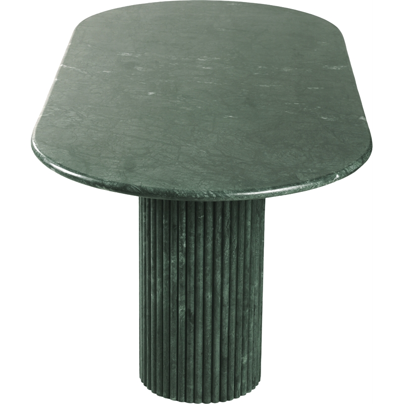 Bowery Hill Modern / Contemporary Green Marble Oval Top Dining Table