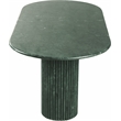 Bowery Hill Modern / Contemporary Green Marble Oval Top Dining Table