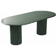 Bowery Hill Modern / Contemporary Green Marble Oval Top Dining Table