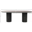 Bowery Hill Modern / Contemporary Green Marble Oval Top Dining Table
