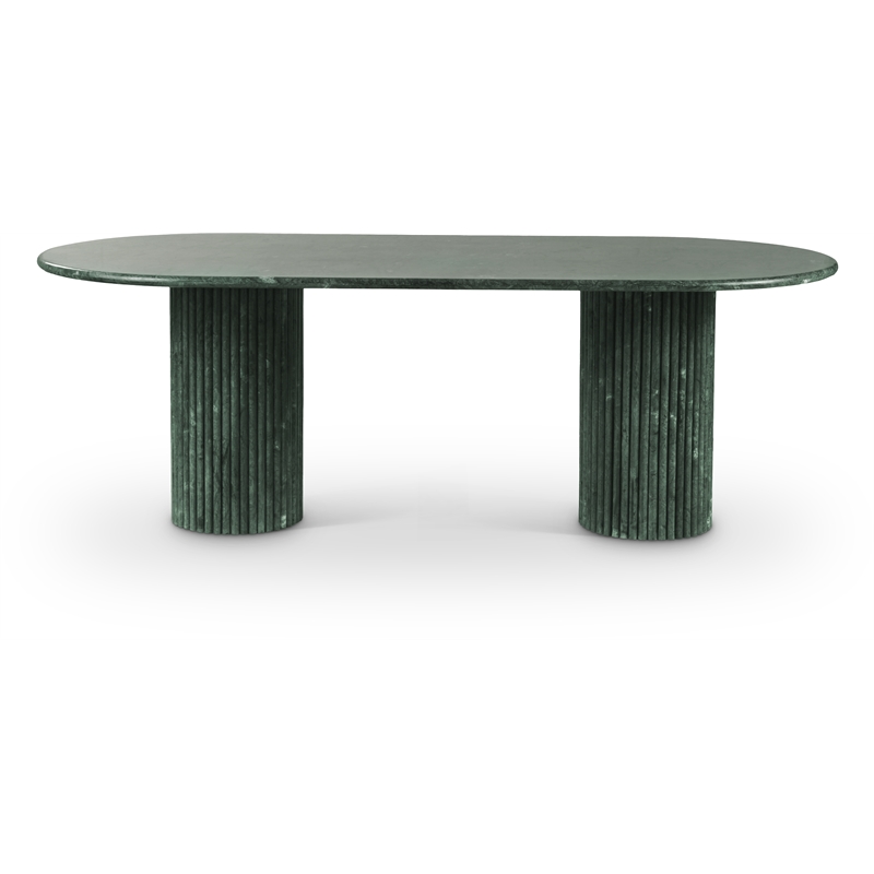 Bowery Hill Modern / Contemporary Green Marble Oval Top Dining Table