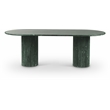Bowery Hill Modern / Contemporary Green Marble Oval Top Dining Table