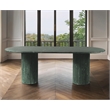 Bowery Hill Modern / Contemporary Green Marble Oval Top Dining Table