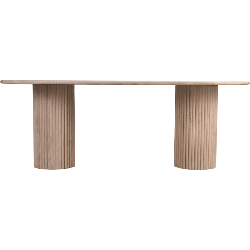 Bowery Hill Modern / Contemporary Beige Travertine Dining Table