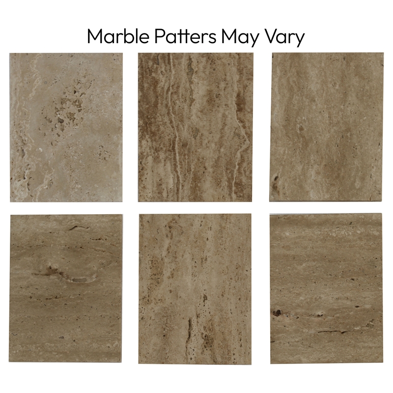 Bowery Hill Modern / Contemporary Beige Travertine Dining Table