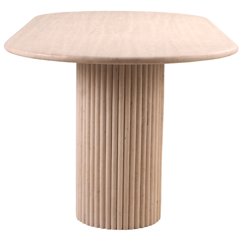 Bowery Hill Modern / Contemporary Beige Travertine Dining Table