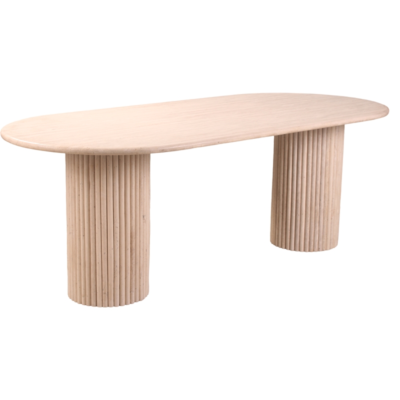 Bowery Hill Modern / Contemporary Beige Travertine Dining Table